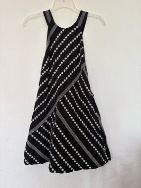 Free People Black Dress with White Daisy Stripe Pattern